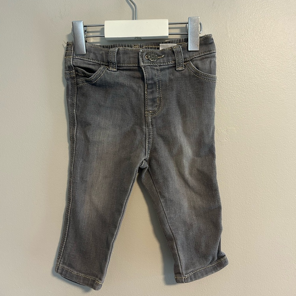 (3/$20) Joe fresh 6/12m grey Denim straight leg Jeans